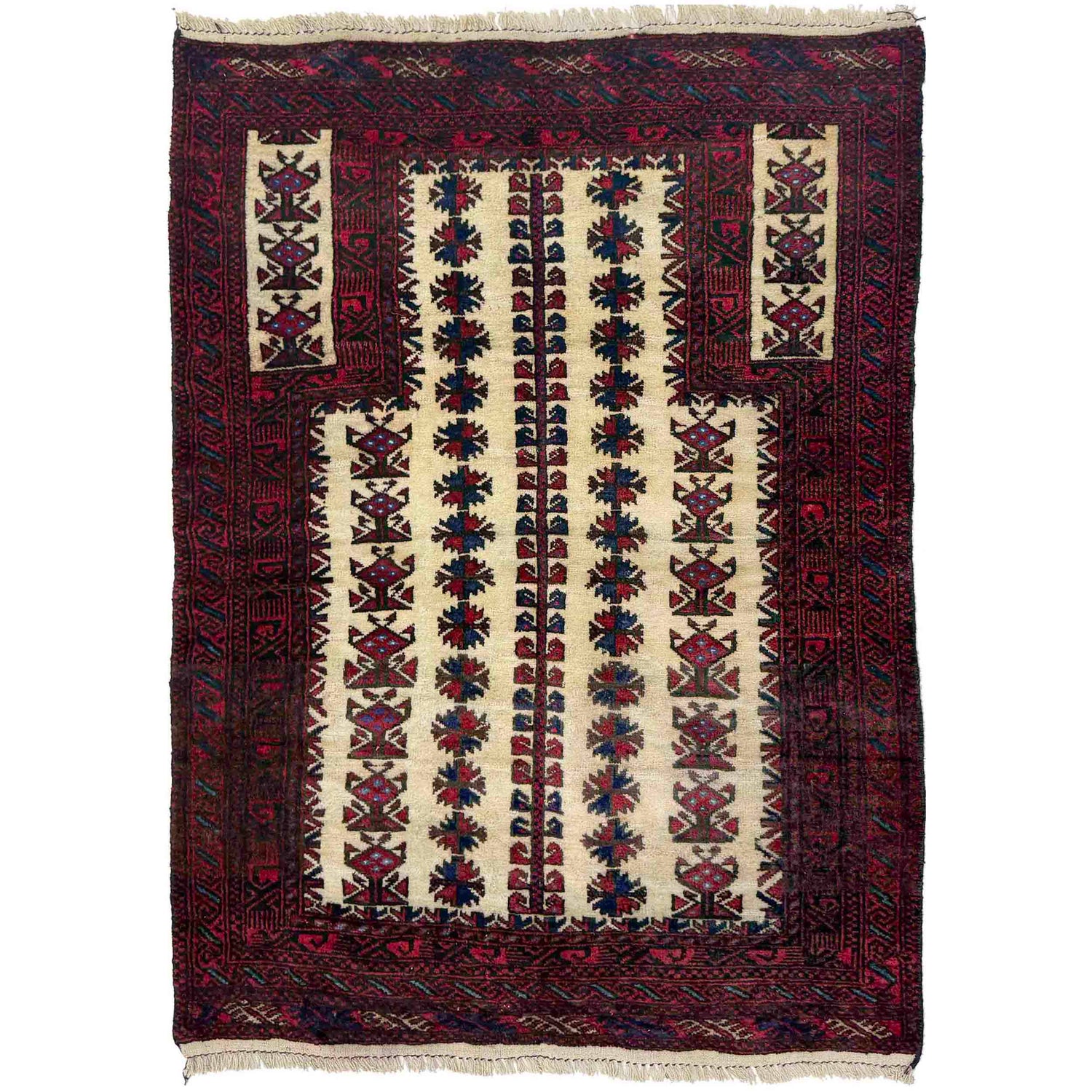 Muslim Prayer Rug 2' 9" x 4' 0" ft / 84 x 123 cm - No. W36725