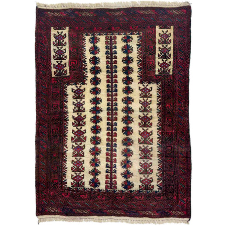 Muslim Prayer Rug 2' 9" x 4' 0" ft / 84 x 123 cm - No. W36725