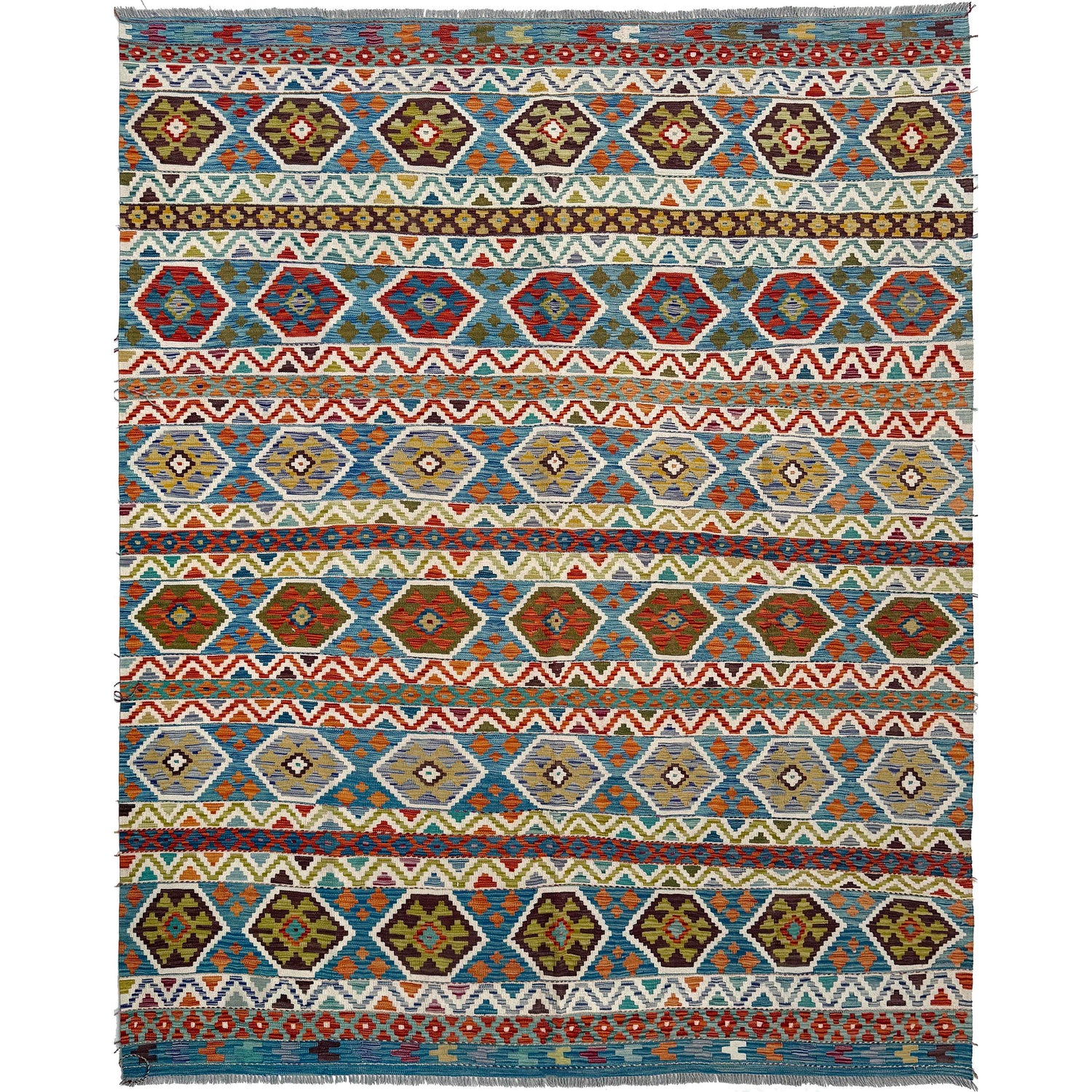 Hand Knotted Flatweave Kilim 8' 2" x 9' 10" ft / 250 x 300 cm - No. W36741