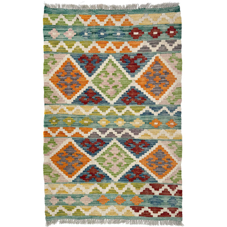 Handmade Afghan Vegetable Kilim 2' 6" x 3' 11" ft / 75 x 120 cm - No. W36743