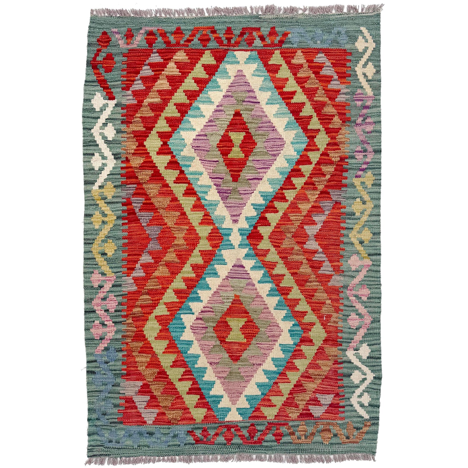 Hand Made Afghan Kilim 2' 7" x 4' 0" ft / 79 x 123 cm - No. W36766