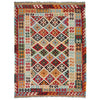 Hand Knotted Afghan Style Kilim 5' 1" x 6' 7" ft / 154 x 200 cm - No. W36768