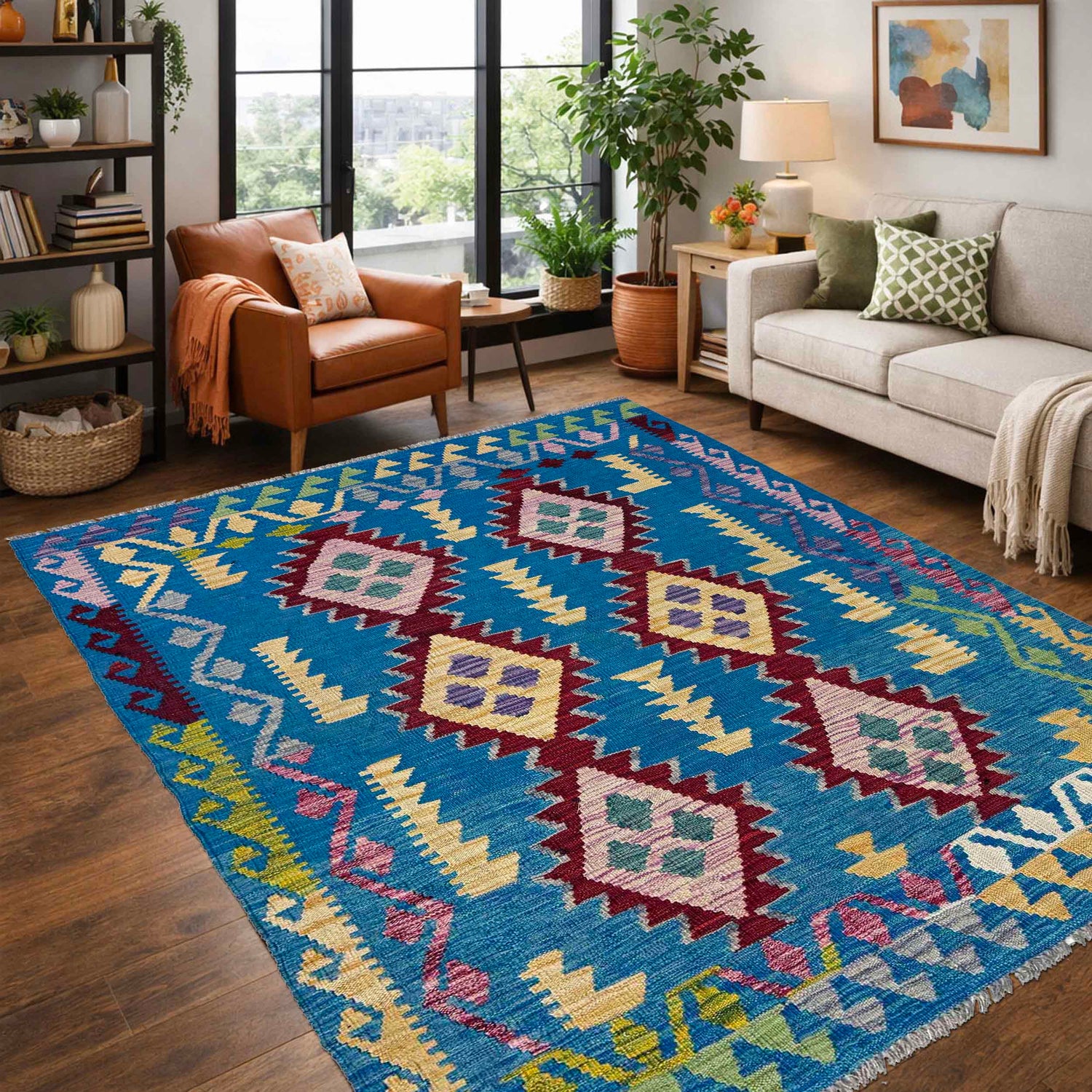 Small Size Chobi Kilim 4' 0" x 5' 9" ft / 121 x 174 cm - No. W36803