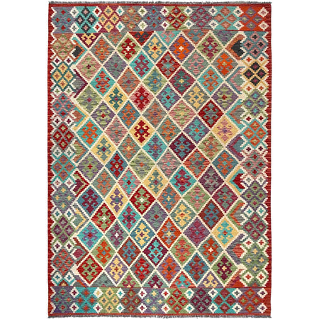 Handmade Vegetable Kilim 6' 8" x 9' 9" ft / 202 x 297 cm - No. W36818