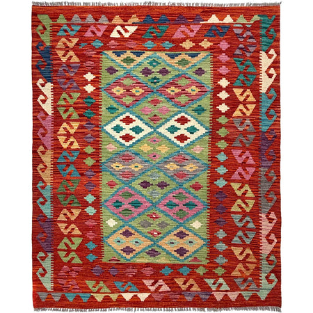 Handmade Vegetable Kilim 4' 3" x 5' 8" ft / 130 x 172 cm - No. W36821