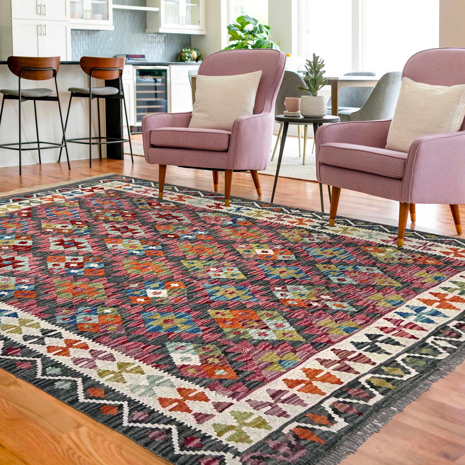 Medium Size Chobi Kilim 4' 10" x 6' 4" ft / 148 x 194 cm - No. W36822