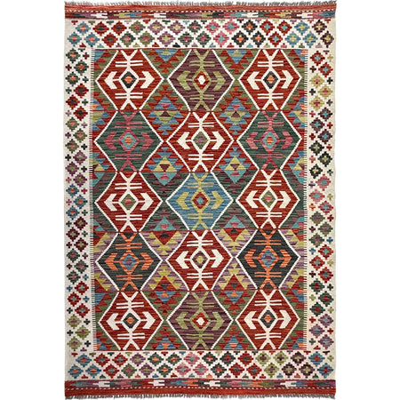 Hand Knotted Flatweave Kilim 4' 11" x 6' 9" ft / 150 x 206 cm - No. W36823