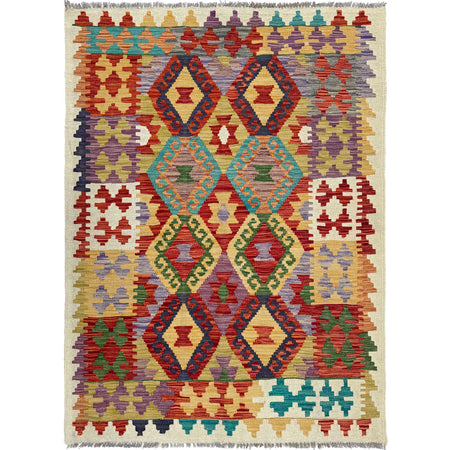 Handmade Vegetable Kelim 4' 1" x 5' 9" ft / 125 x 174 cm - No. W36826