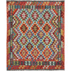 Multi Color ful Flat-Weave Wool Kilim 4' 11" x 6' 4" ft / 150 x 194 cm - No. W36829