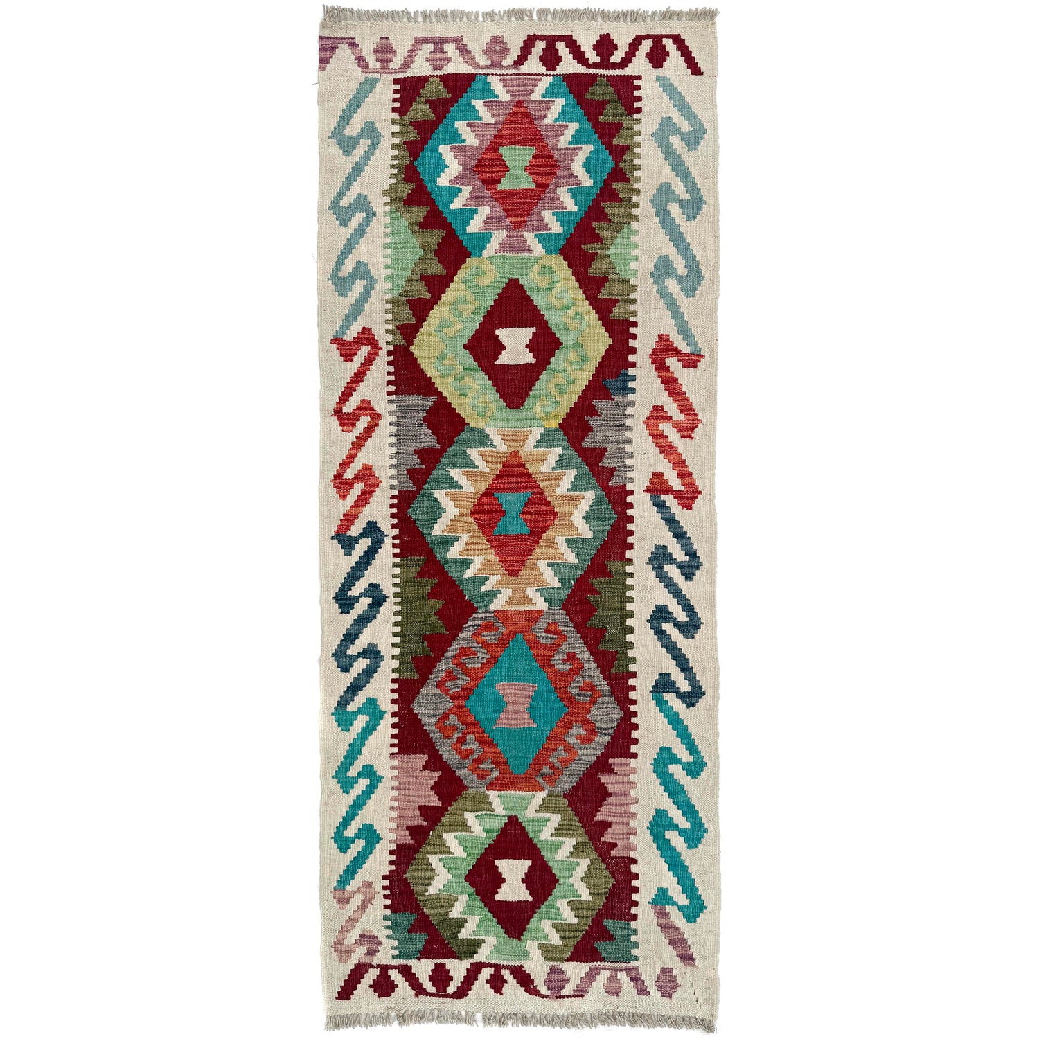 Handmade Vegetable Kelim Runner 2' 2" x 5' 4"  ft / 65 x 162 cm - No. W36834