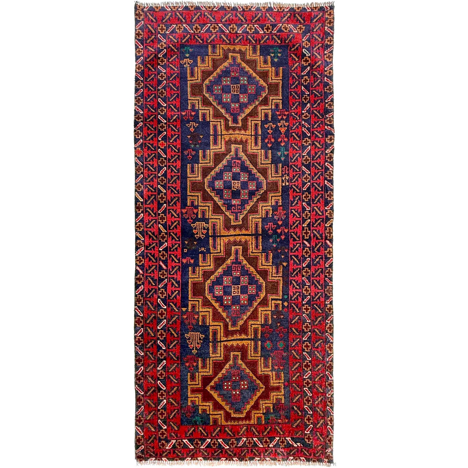 Traditional Handwoven Baluch Runne 2' 9" x 6' 5" ft / 84 x 196 cm - No. W36850