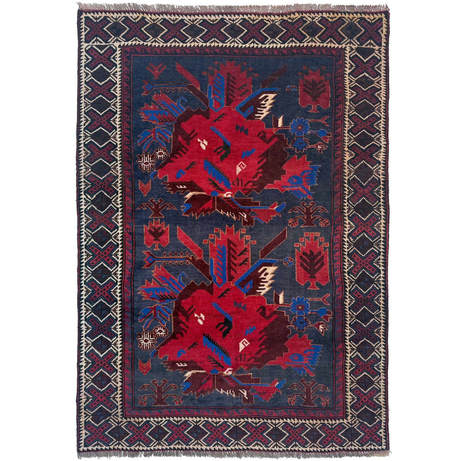 Handmade Baluchi Rug 4' 0" x 5' 6" ft / 122 x 168 cm - No. W36857