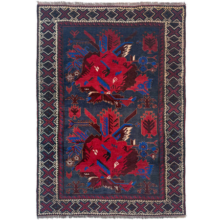 Handmade Baluchi Rug 4' 0" x 5' 6" ft / 122 x 168 cm - No. W36857
