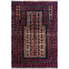 Multi Color Prayer Rug 2' 11" x 4' 4" ft / 90 x 133 cm - No. W36862