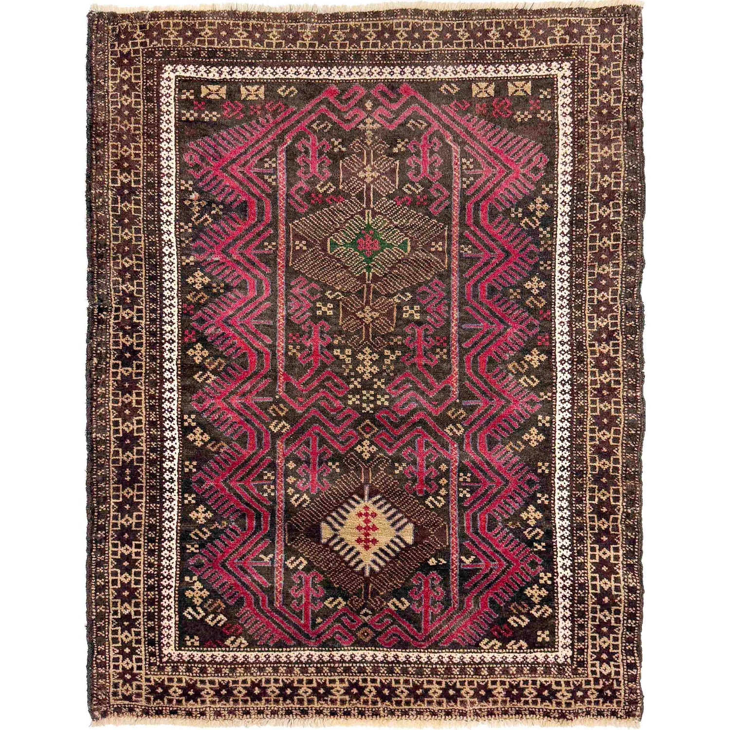 Hand Knotted Baluchi Rug 3' 1" x 4' 4" ft / 94 x 132 cm - No. W37608