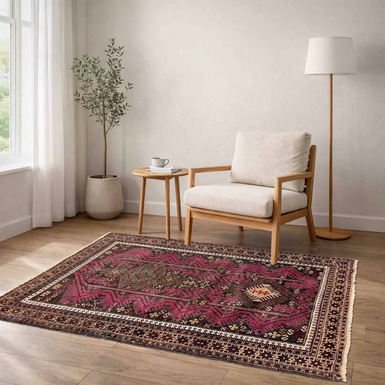 Hand Knotted Baluchi Rug 3' 1" x 4' 4" ft / 94 x 132 cm - No. W37608