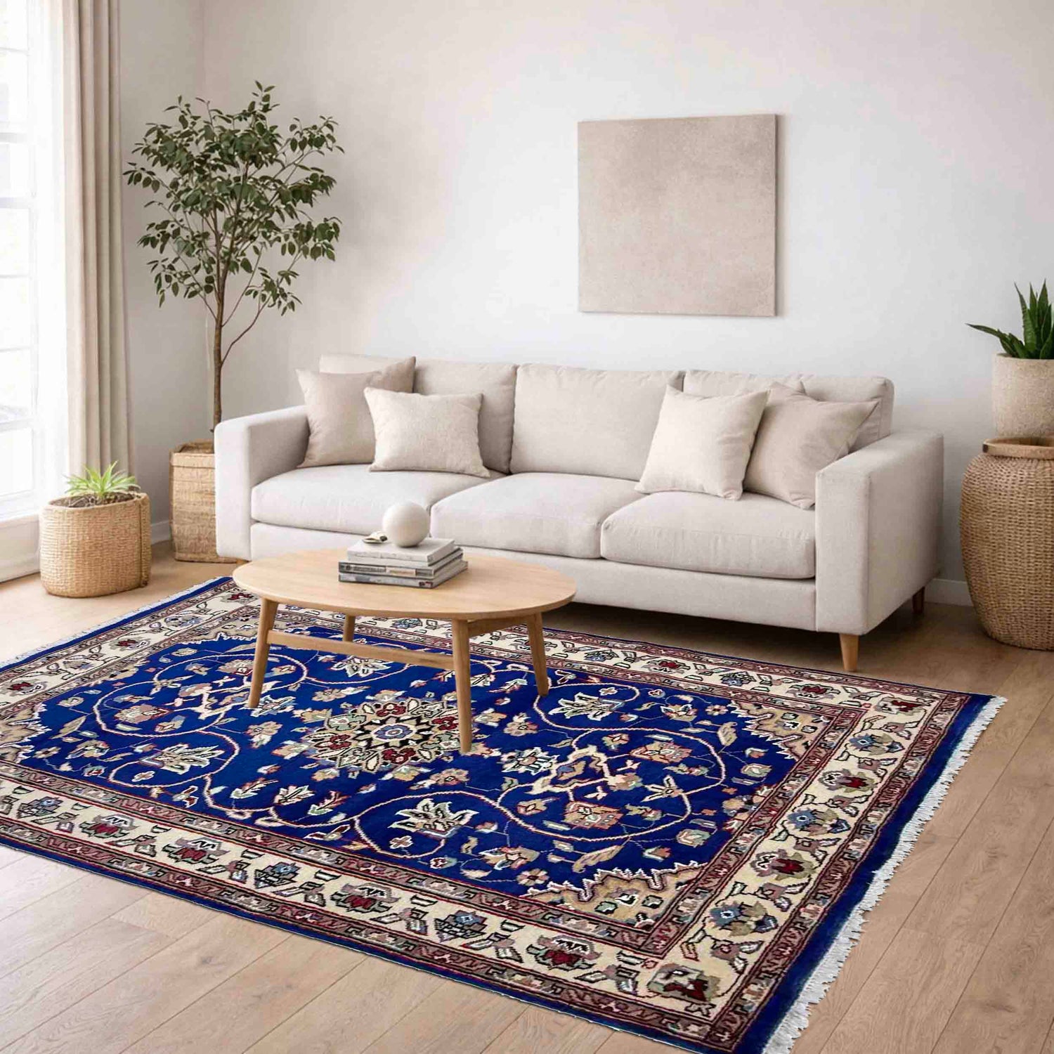 Handmade Jaldar Rug 4' 2" x 6' 1" ft / 127 x 186 cm - No. W38068