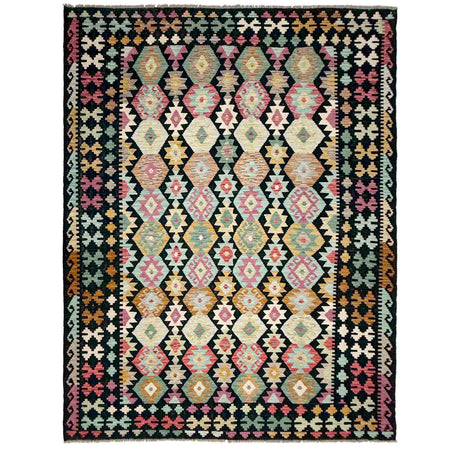 Handmade Turkish Design Wool Kilim 6' 8" x 10' 0" ft / 204 x 305 cm - No. W38069