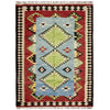Handmade Turkish Design Wool Kilim 4' 10" x 6' 5" ft / 147 x 196 cm - No. W38074