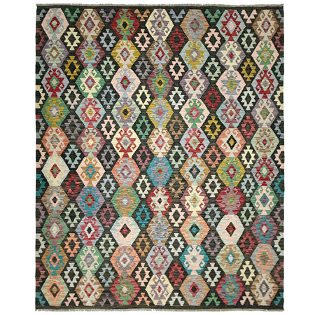 Handmade Afghan Vegetable Kilim 6' 8" x 9' 8" ft / 202 x 294 cm - No. W38105