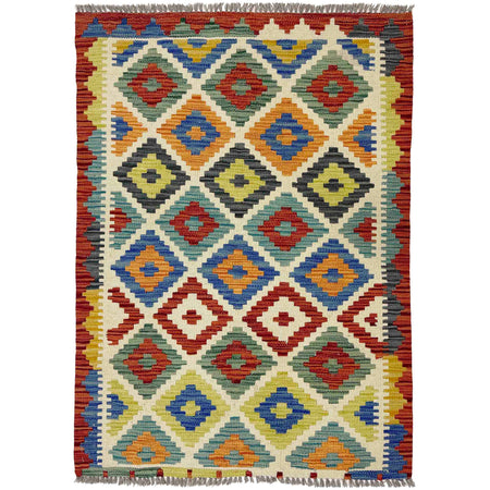 Hand Knotted Flatweave Kilim 2' 10" x 3' 10" ft / 86 x 118 cm - No. W38112