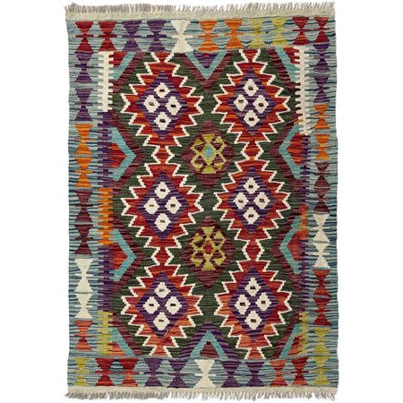 Hand Knotted Flatweave Kilim 2' 11" x 4' 2" ft / 88 x 127 cm - No. W38162