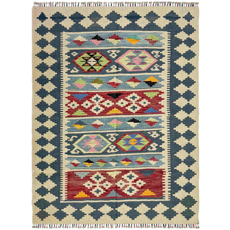 Handmade Afghan Vegetable Kilim 4' 10" x 6' 4" ft / 147 x 193 cm - No. W38195