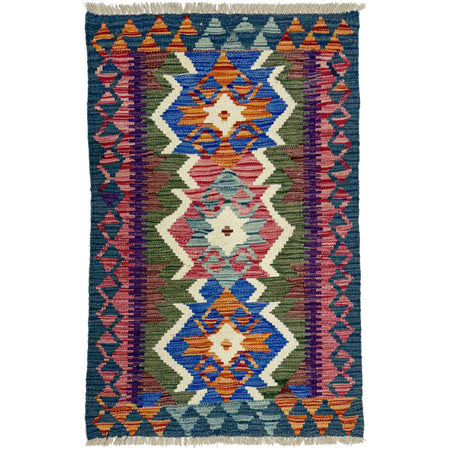 Handmade Afghan Vegetable Kilim 2' 5" x 3' 10" ft / 73 x 116 cm - No. W38223