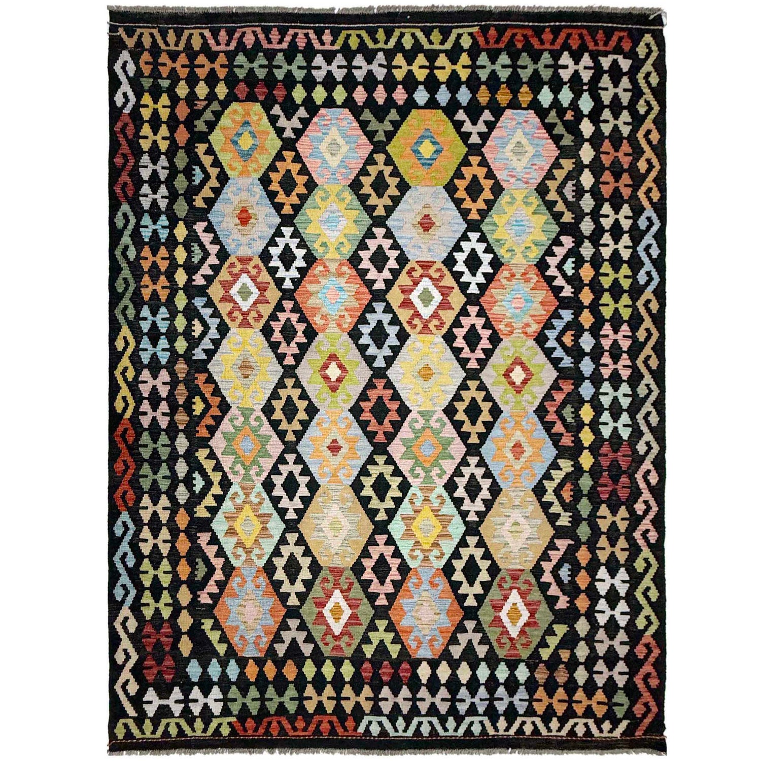 Handmade Vegetable Kelim 6' 11" x 9' 9" ft / 210 x 296 cm - No. W38228