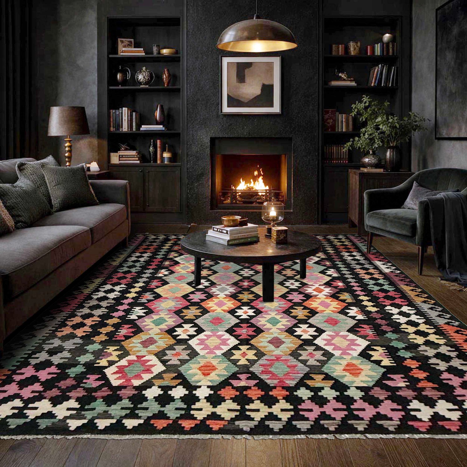Hand Knotted Flatweave Kilim 6' 5" x 9' 8" ft / 196 x 295 cm - No. W38233