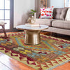 Hand Made Afghan Kilim 3' 5" x 3' 8" ft / 103 x 112 cm - No. W38237