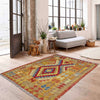Handmade Turkish Design Wool Kilim 3' 7" x 4' 4" ft / 109 x 131 cm - No. W38248