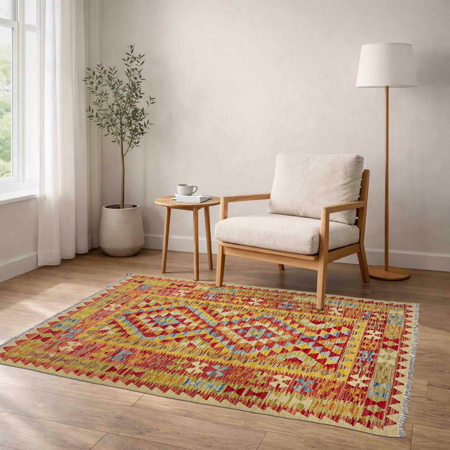 Small Size Chobi Kilim 3' 7" x 5' 3" ft / 108 x 160 cm - No. W38254