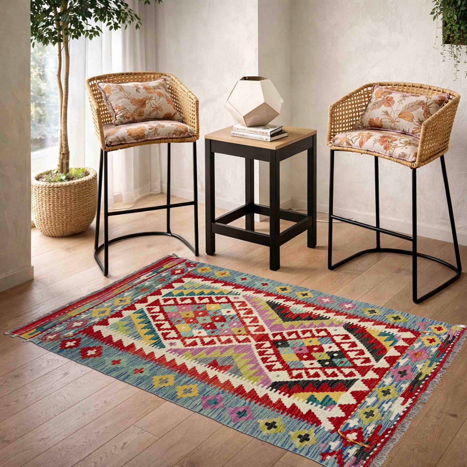 Small Size Chobi Kilim 2' 10" x 4' 7" ft / 87 x 139 cm - No. W38563