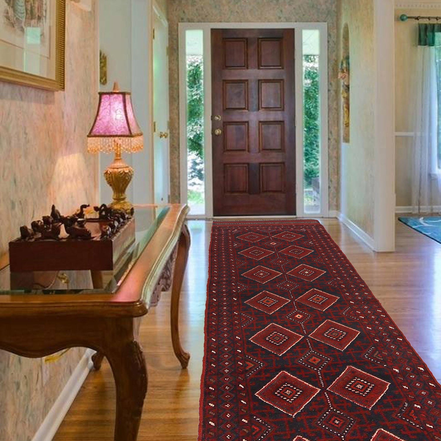 Traditional Mashwani Runner Carpet 2' 4" x 10' 9" ft / 72 x 328 cm - No. Y12766