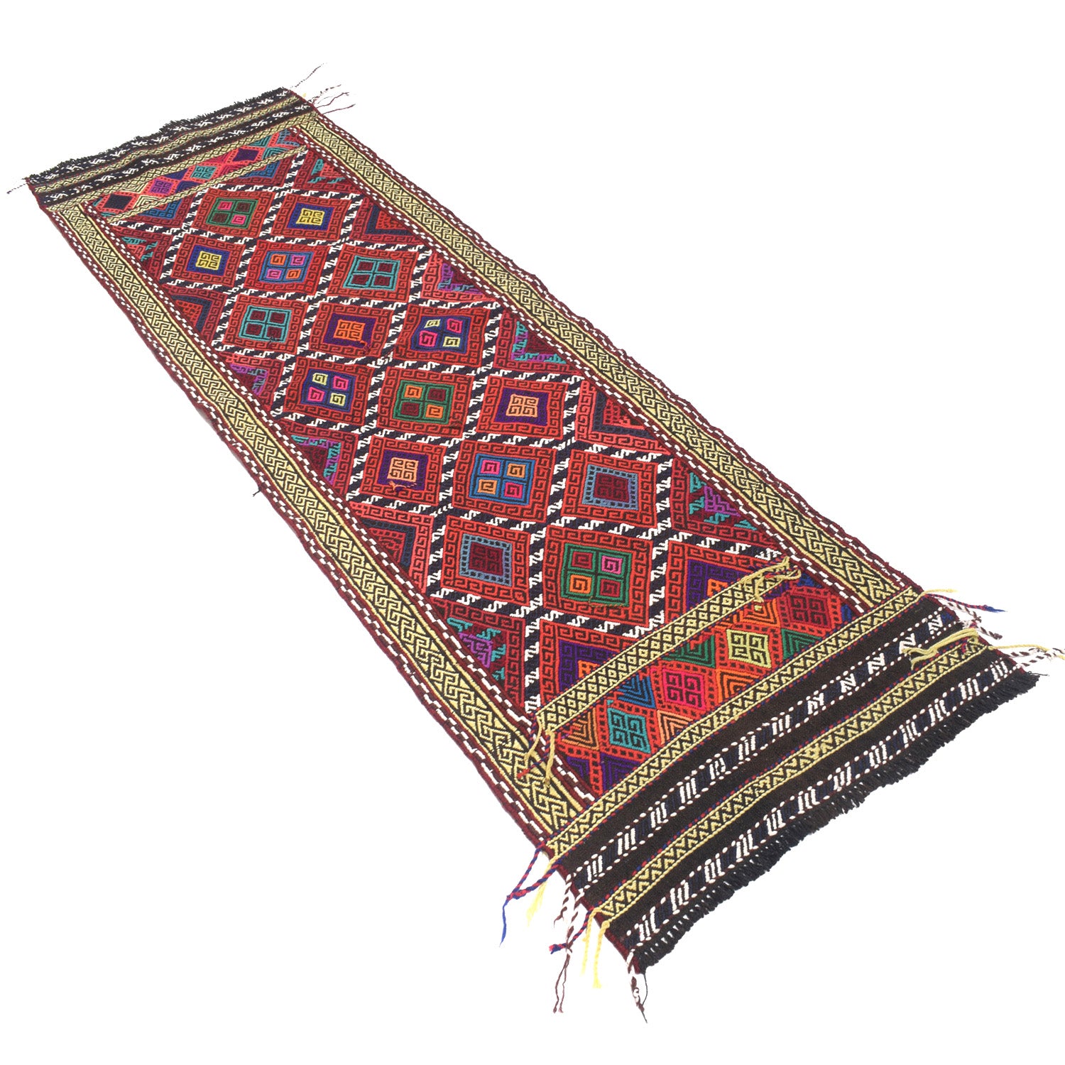 Short Kilim Runner 2' 4" x 7' 9" ft / 71 x 235 cm - No. Y13028