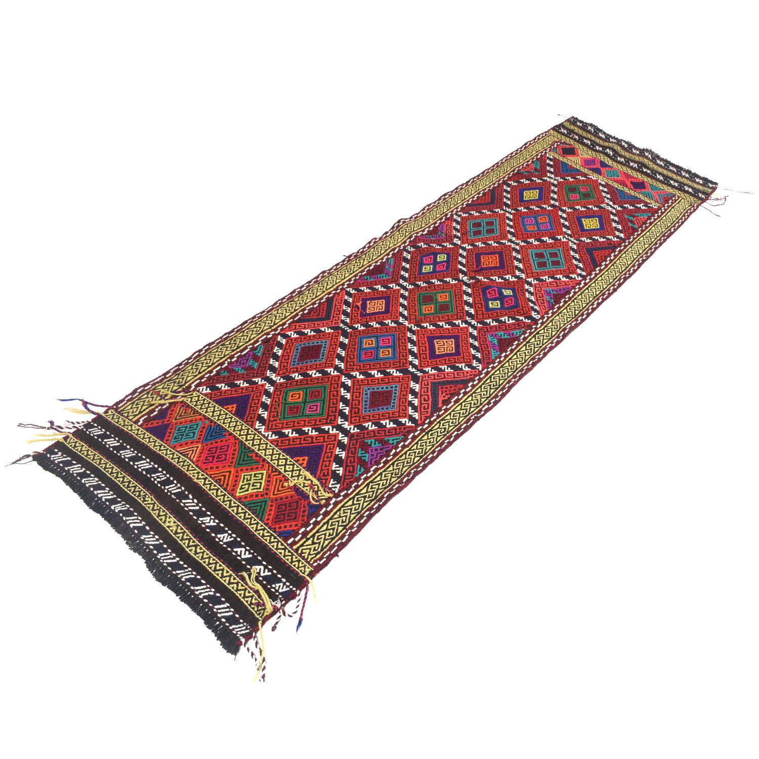 Short Kilim Runner 2' 4" x 7' 9" ft / 71 x 235 cm - No. Y13028