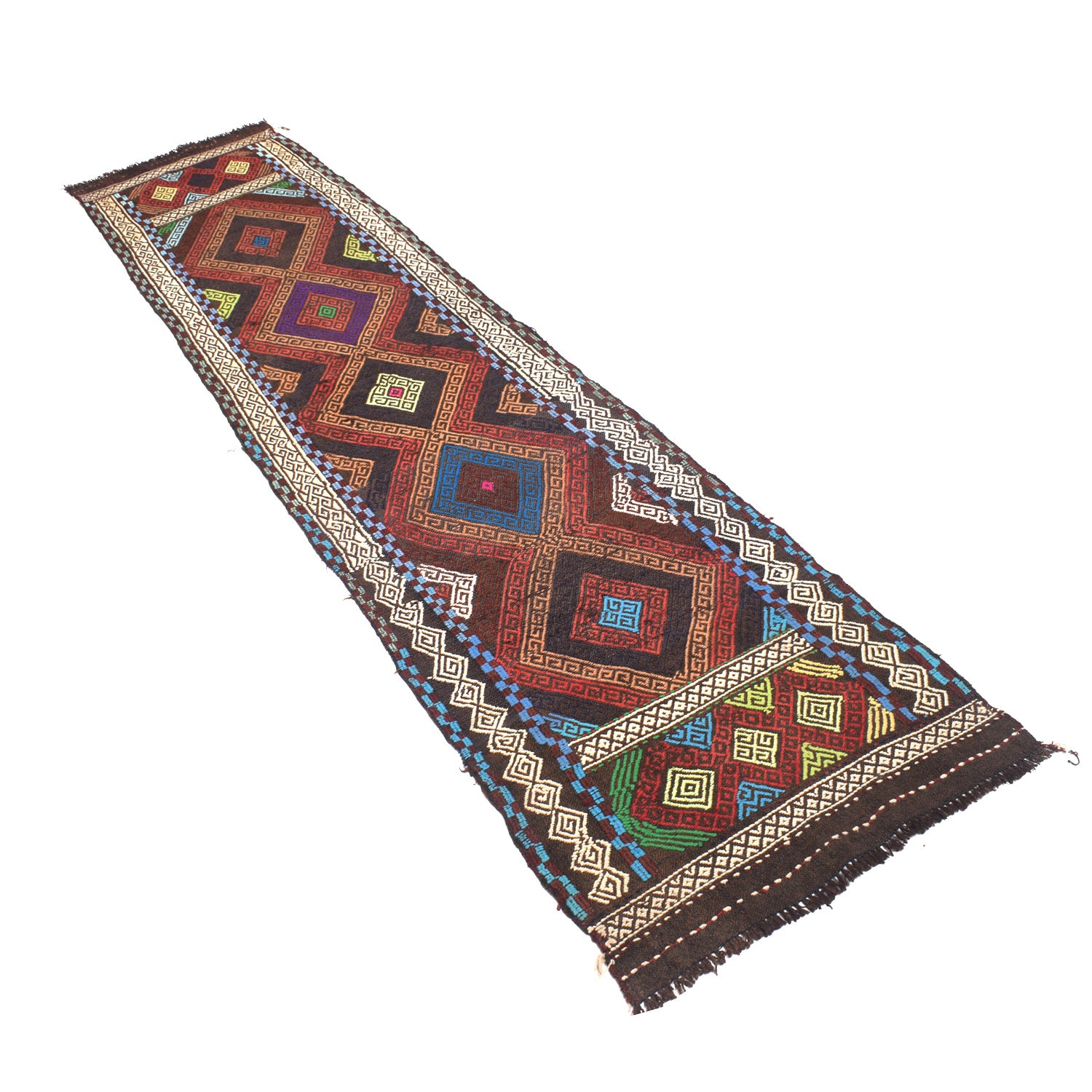 Short Kilim Runner 2' 0" x 9' 1" ft / 61 x 277 cm - No. Y13032