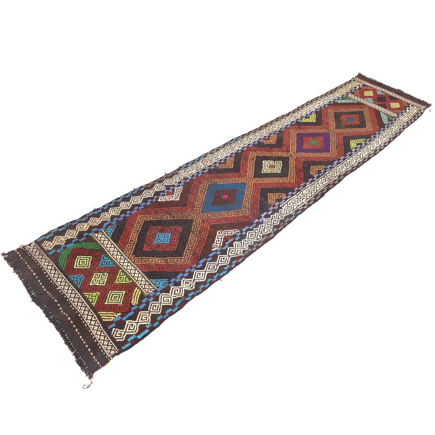 Short Kilim Runner 2' 0" x 9' 1" ft / 61 x 277 cm - No. Y13032