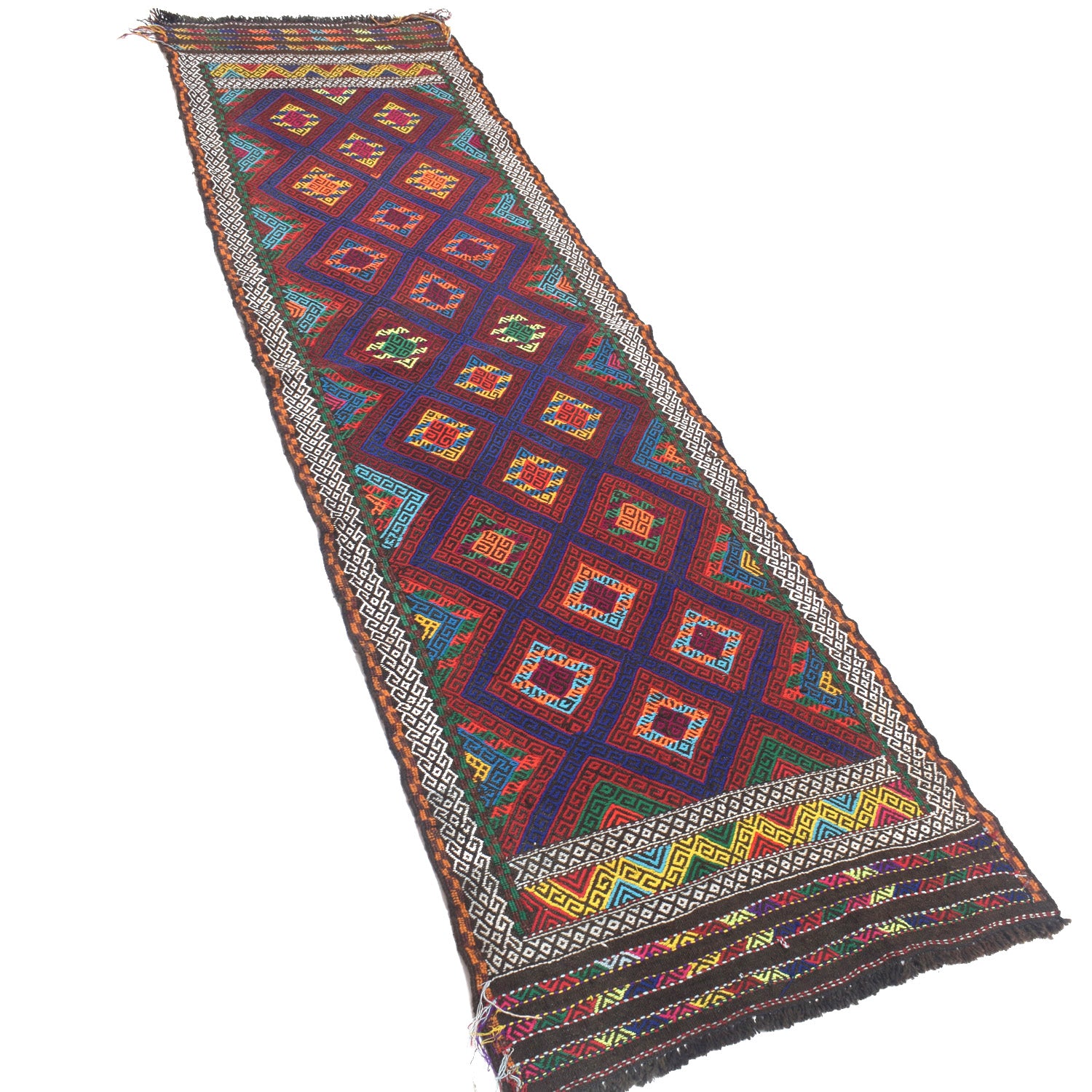 Short Kilim Runner 2' 3" x 8' 2" ft / 68 x 248 cm - No. Y13033