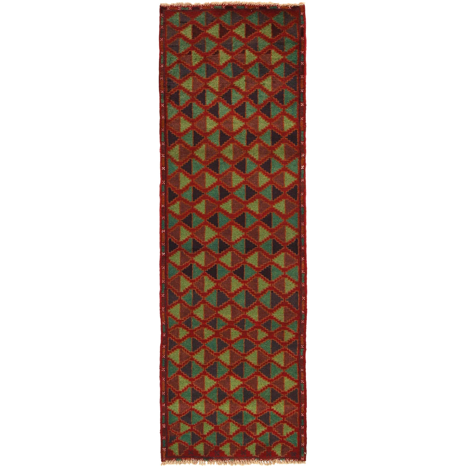 Red Color Baloch Runner 2' 4" x 7' 6" ft / 70 x 228 cm - No. Y15123