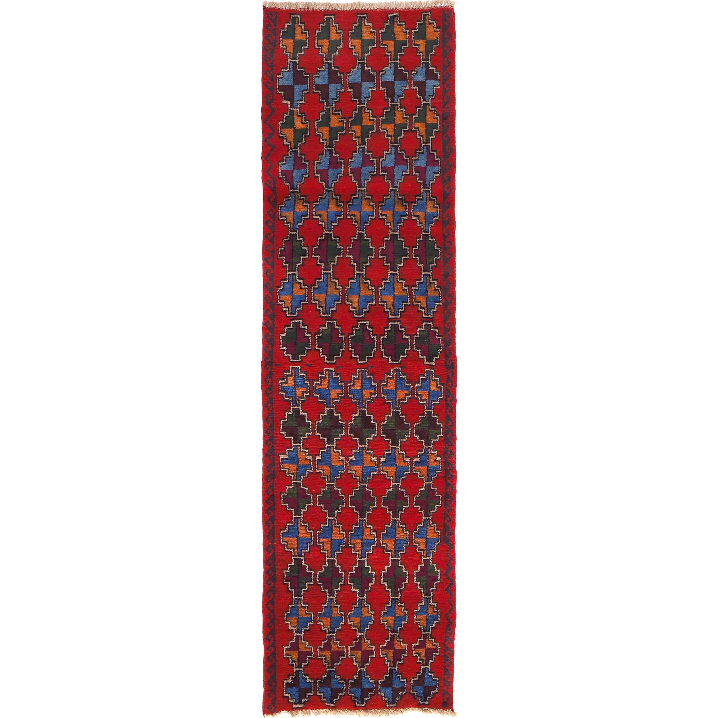 Handmade Balochi Runner Rug 2' 0" x 7' 7" ft / 62 x 232 cm - No. Y15375