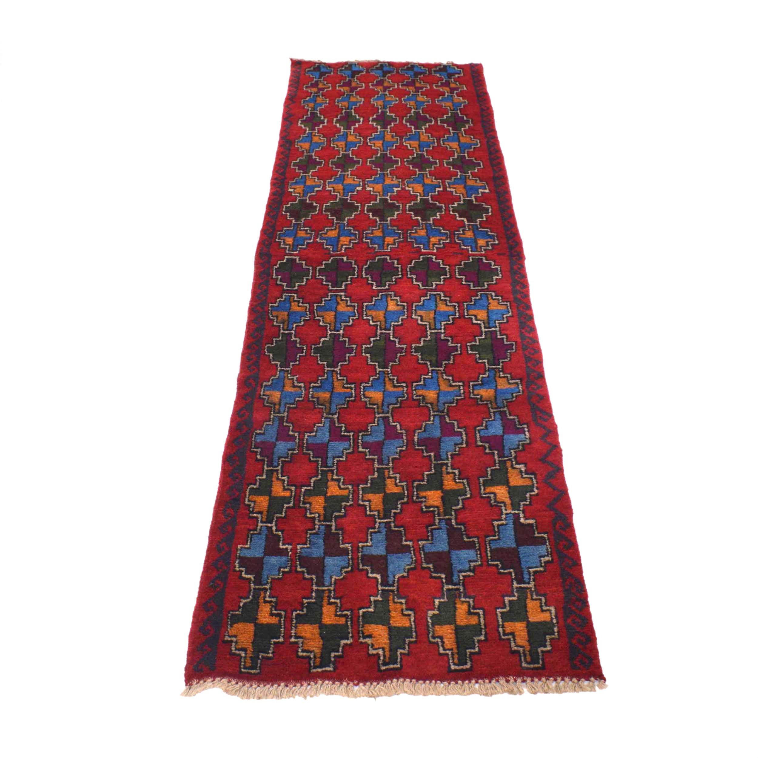 Handmade Balochi Runner Rug 2' 0" x 7' 7" ft / 62 x 232 cm - No. Y15375