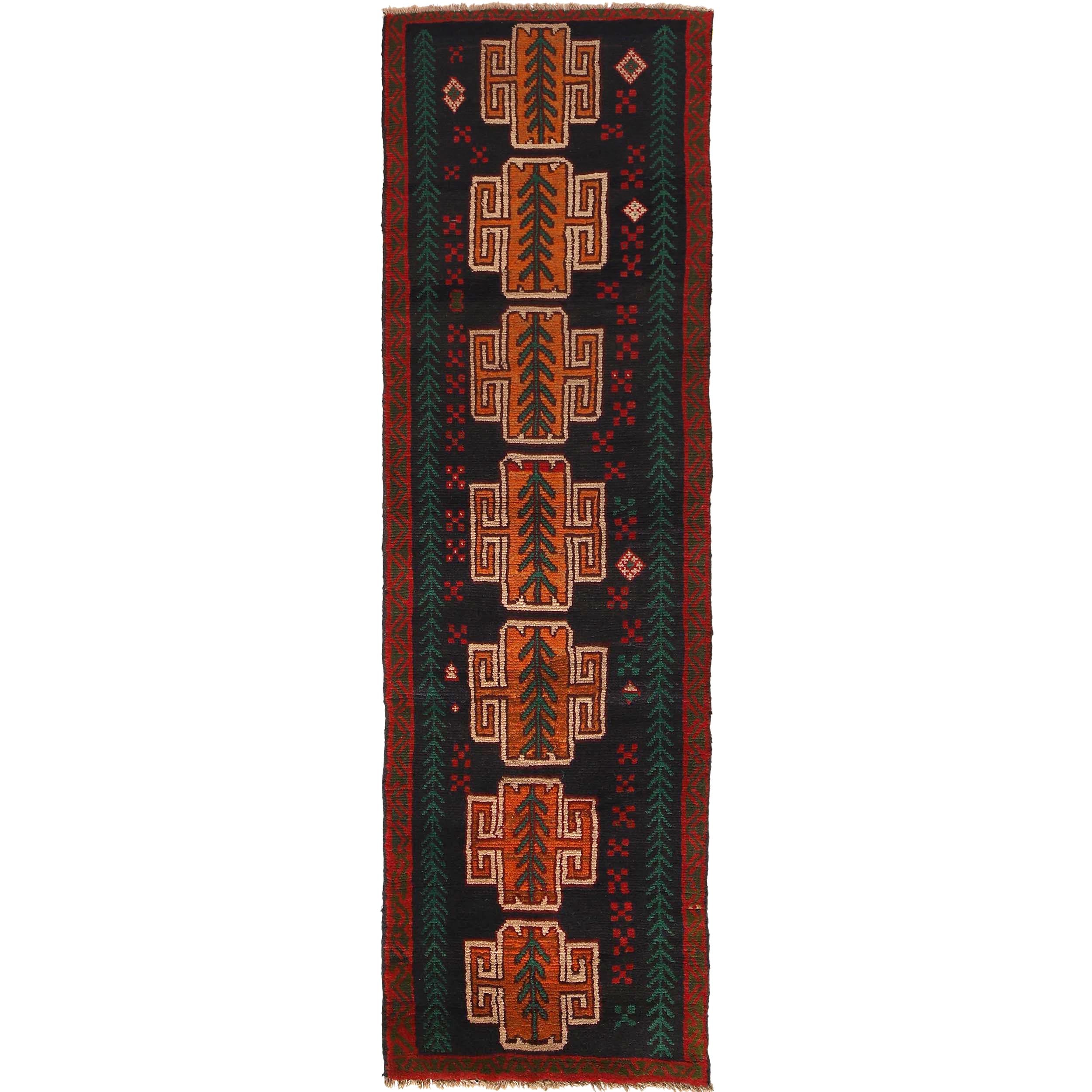 Handmade Balochi Runner Rug 2' 2" x 8' 0" ft / 67 x 244 cm - No. Y15394
