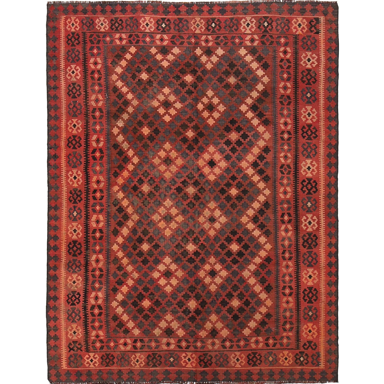 Afghan Vintage Kilim 5' 10" x 7' 7" ft / 177 x 231 cm - No. Y15801