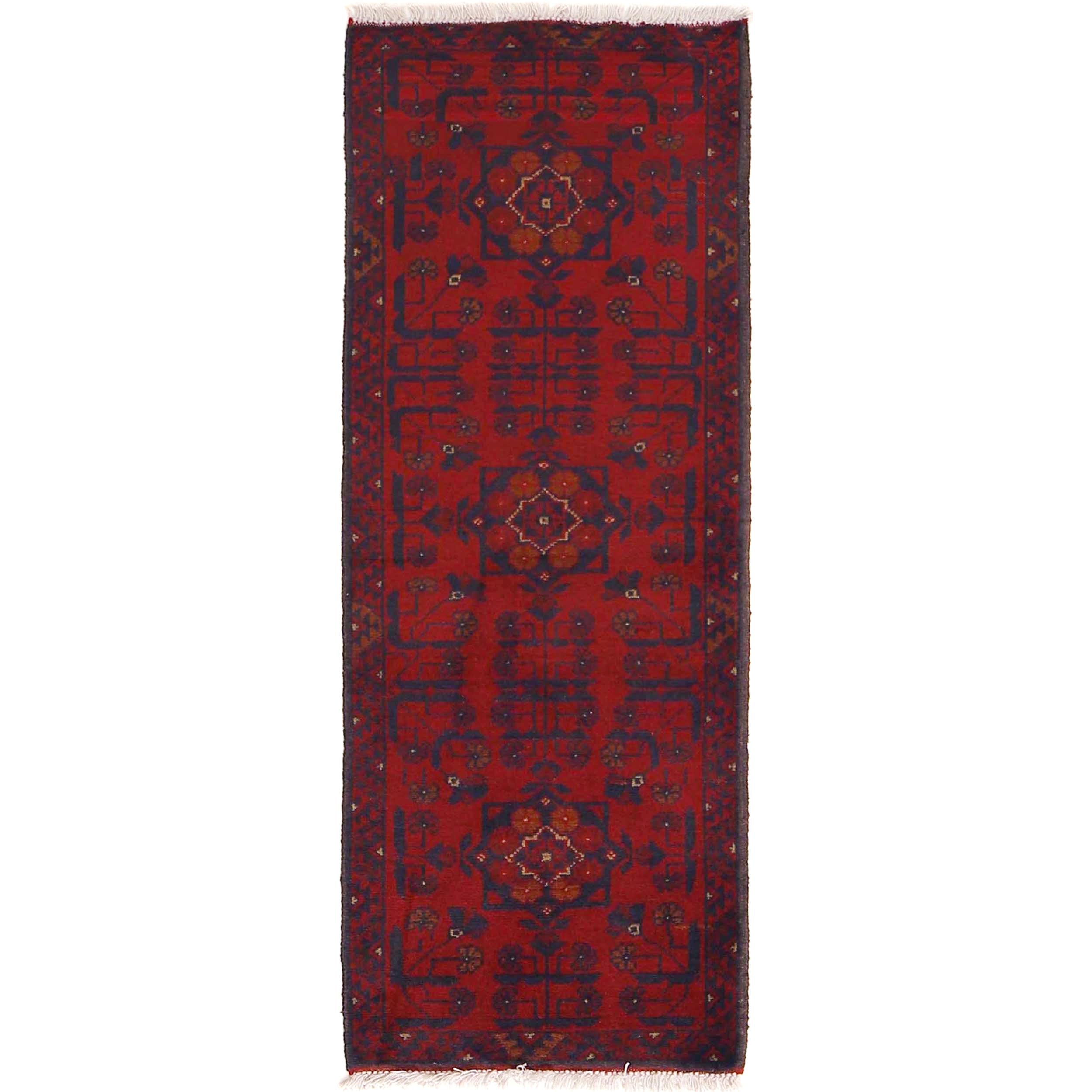 Red Khal Mohammadi Runner Rug 1' 8" x 4' 8" ft / 52 x 142 cm - No. Y15921