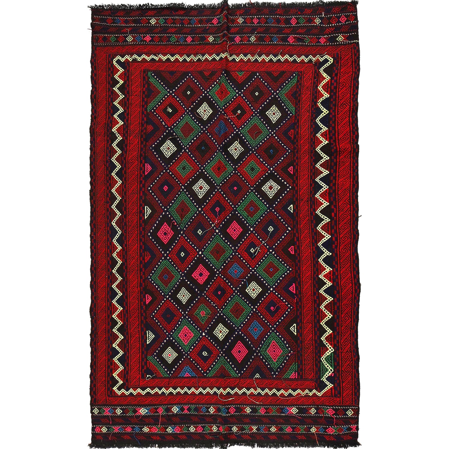 Hand Knotted Suzuni Kelim 5' 1" x 8' 5" ft / 154 x 257 cm - No. Y16037