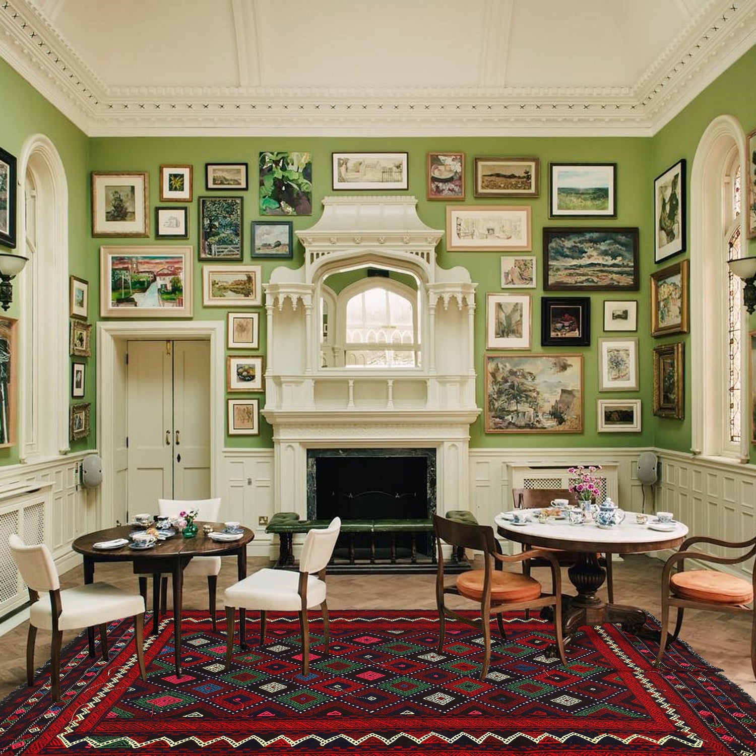 Hand Knotted Suzuni Kelim 5' 1" x 8' 5" ft / 154 x 257 cm - No. Y16037