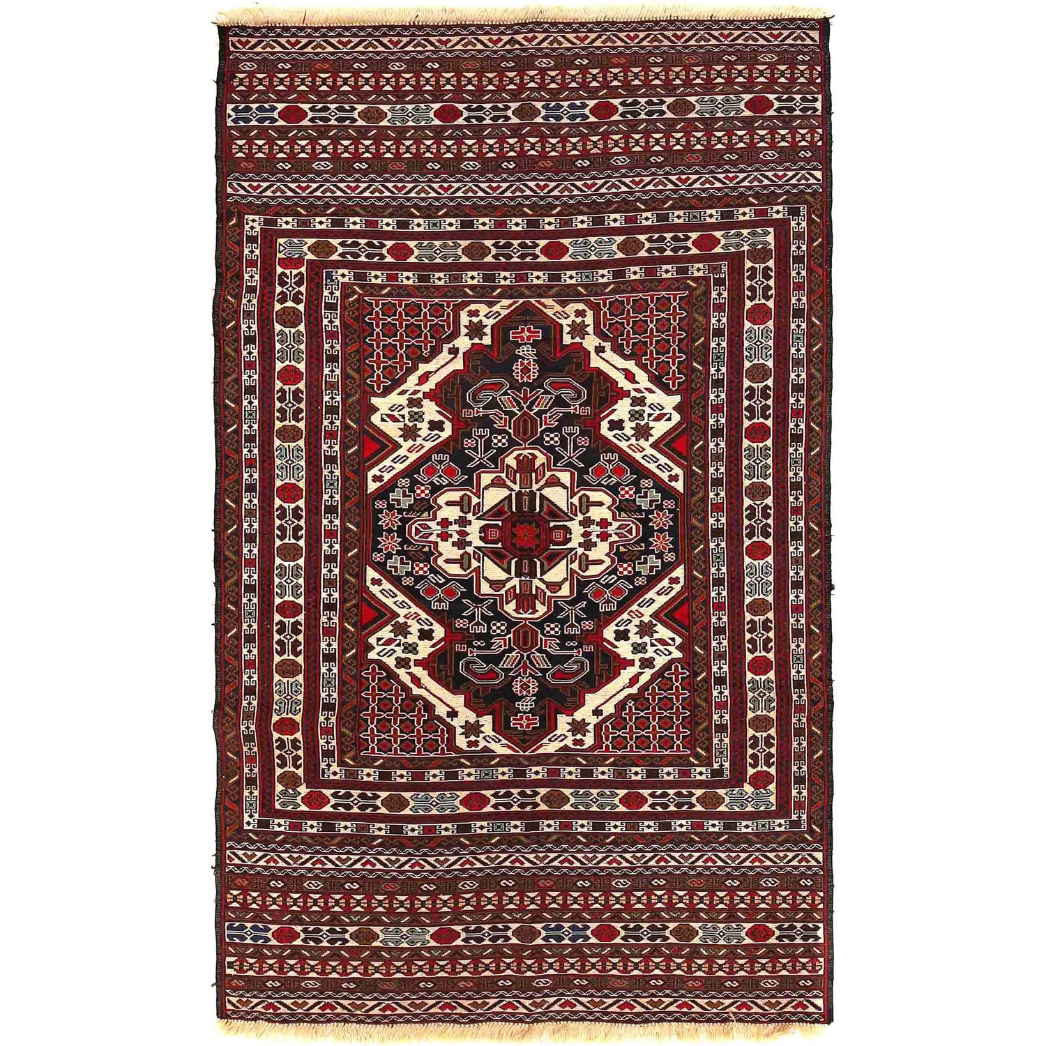 Handmade Maliki Kilim 3' 8" x 6' 4" ft / 112 x 192 cm - No. Y16086