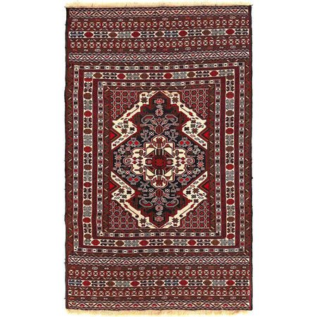 Handmade Maliki Kilim 3' 8" x 6' 4" ft / 112 x 192 cm - No. Y16086